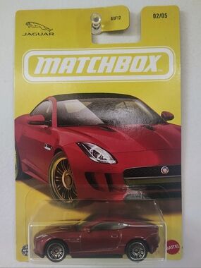 2015 Jaguar F-Type Coupe Matchbox 02/05 Yellow Card Red Diecast